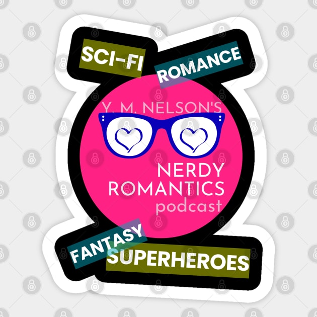 Nerdy Romantics Podcast Topics - white letters Sticker by Nerdy Romantics Fan Shop*
